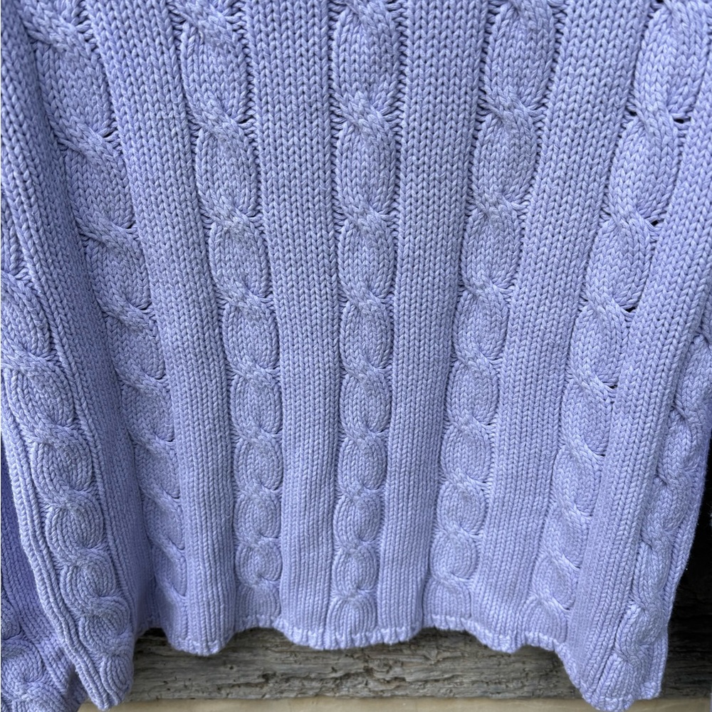 GAP Women's Lavender Cable Knit Crew Neck Sweater Size L - Picture 5 of 7